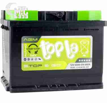 Аккумуляторы Аккумулятор Topla Top 6CT-60 R AGM Stop & Go [114060] EN680 А 242x175x190мм